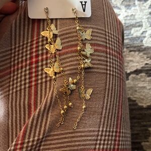 Gold Butterfly Dangle Earrings - Women Jewelry